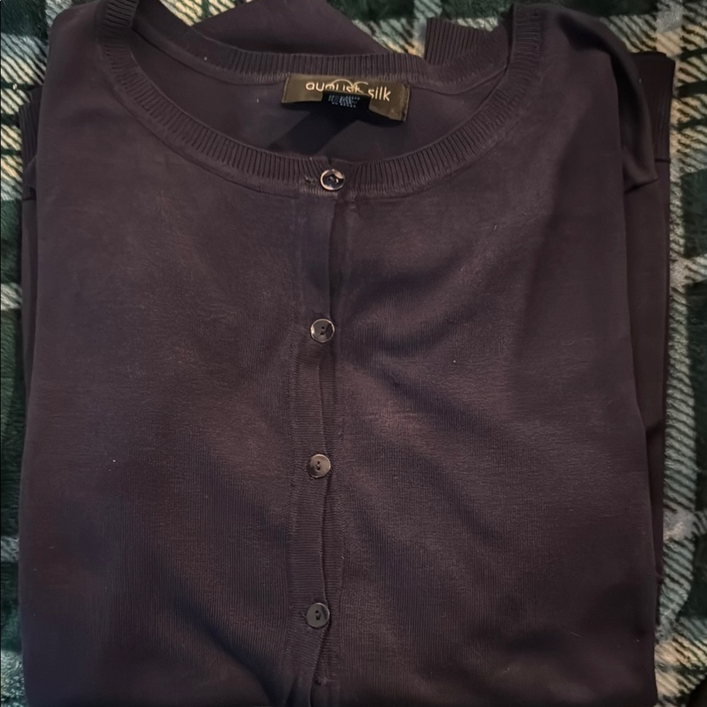 Silx by August Silk Blue Cardigan Sweater